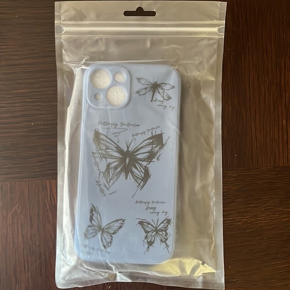 Butterfly pattern iPhone 13 case with lanyard - Picture 5 of 6